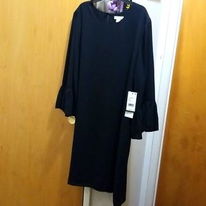 Black dress with 3/4 ruffle sleeves